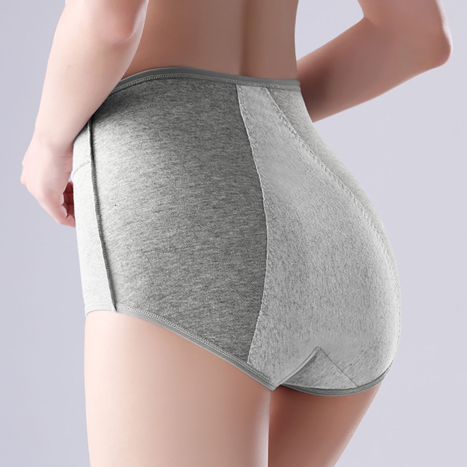 thumbnail image 2 of Braguitas sanitarias menstruales para mujer a prueba de fugas por delante y por detrás: cintura alta, entrepierna pura, tallas grandes, reutilizables y resistentes a las fugas para uso diurno y noc, 2 of 4